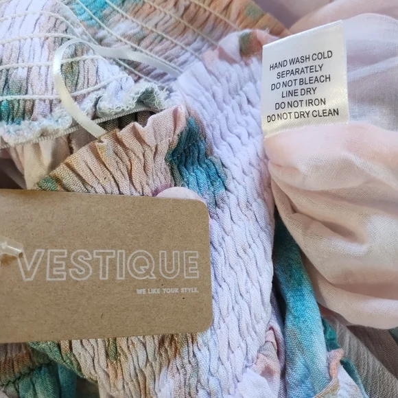 Tie dye ruffle drop waist flowy mini dress - Picture 8 of 9